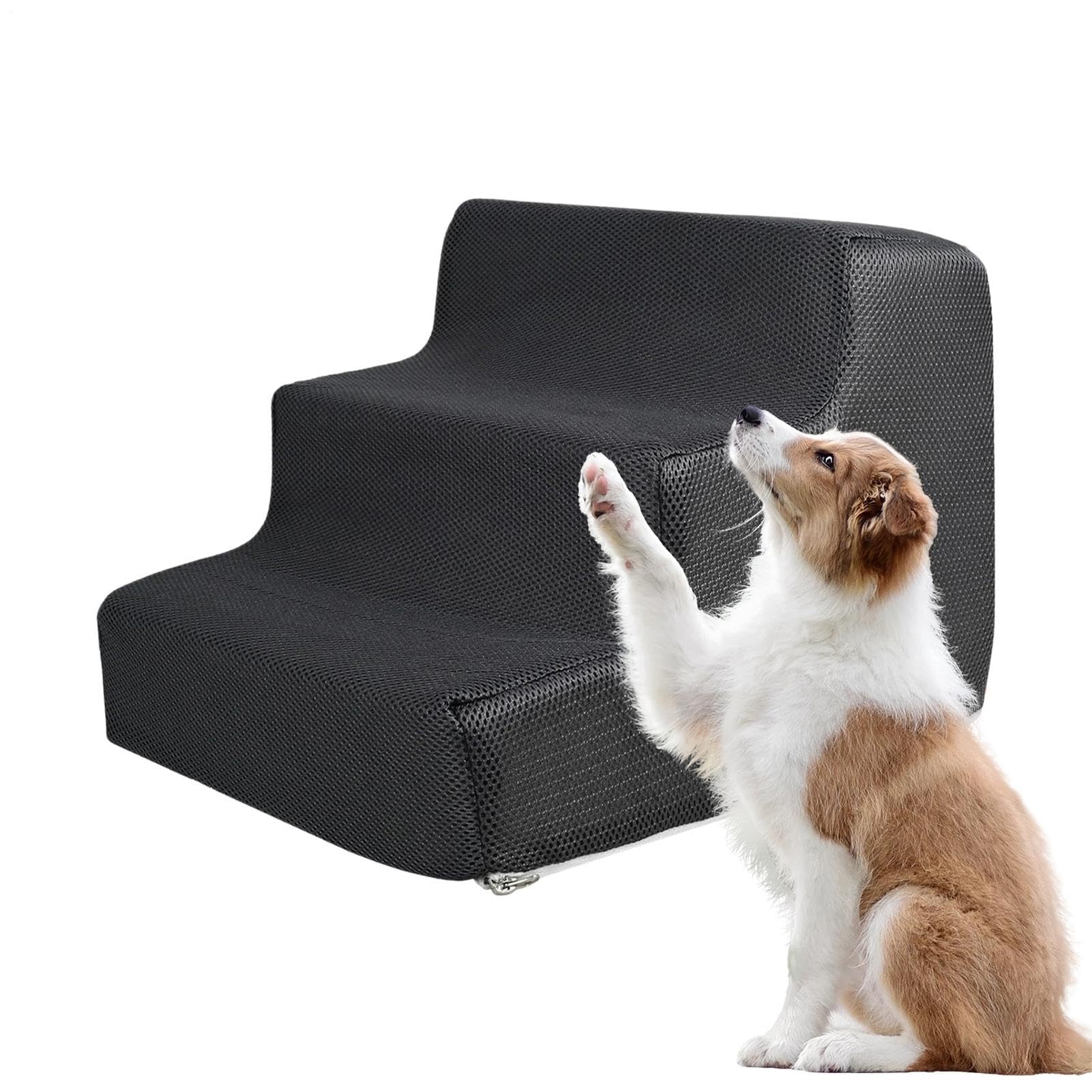 Stufen für Hunde Bett – Leiter waschbar für Welpen | Katzenrampe Senior Tiereltern Wohnung tägliche Nutzung Rand Genesung Schlafzimmer Wohnzimmer