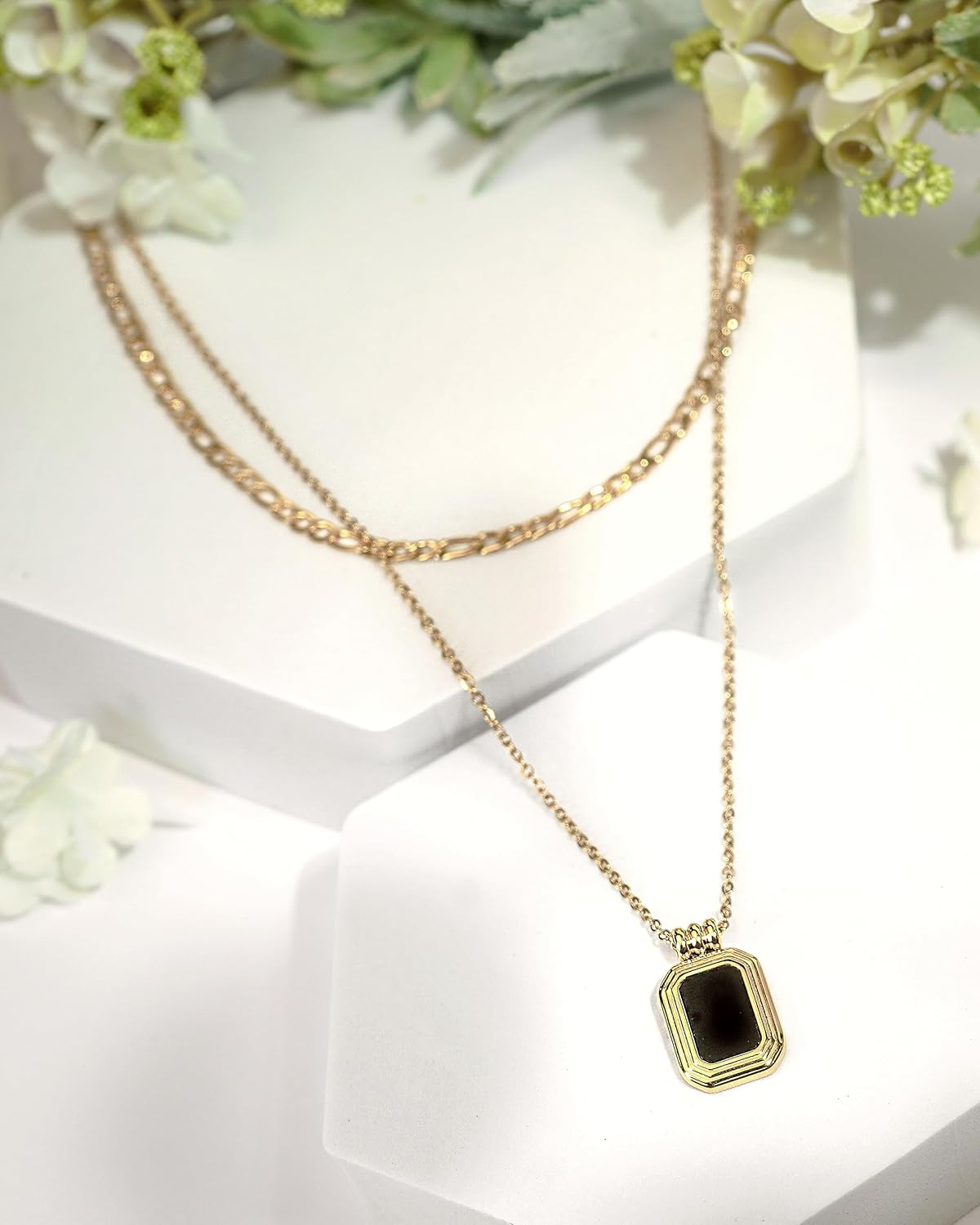 18K gold plated Evil Eye Green Blue Turquoise Malachite Natural Stone CZ Oval Round Dramatic Adjustable Statement Pendant Necklace for Women by SNGIA, Summer Beach Unique Handmade Chunky Protection Good Luck Charm Choker, Exaggerated Gemstone Stackable Wedding Date Birthday Charms Gift, Irregular Trendy Jewelry, Textured Patterned Fashion Accessories, Boho Retro Vintage Nickle Free Gifts. - Image 5