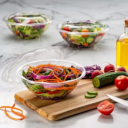 Miniatura 3 de Comfy Package GUSTO - Ensaladeras de plástico transparente con tapas, recipientes desechables para ensaladas para el almuerzo, perfectos para