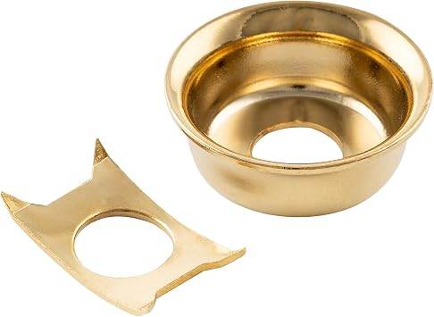 Musiclily Pro Steel Traditional Cup Guitar Jack Plate, Gold