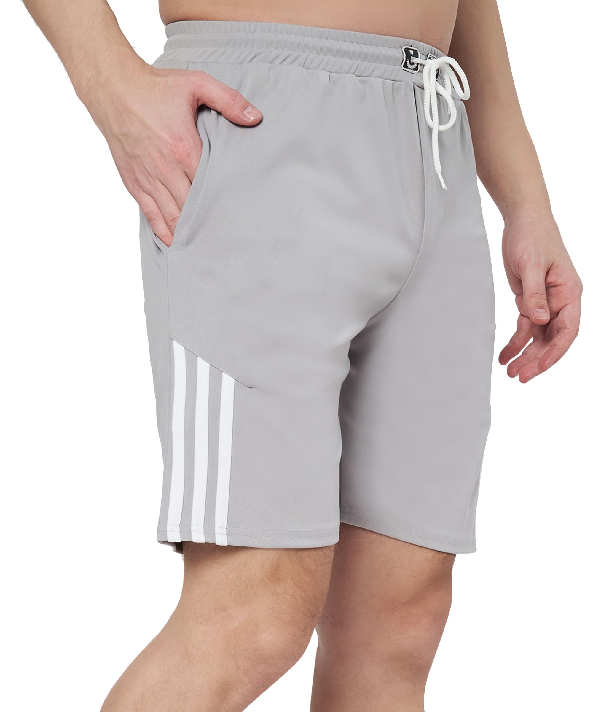Mehrang Men's Athletic Shorts with Side Stripes, Drawstring Waist, Quick-Dry, for Men