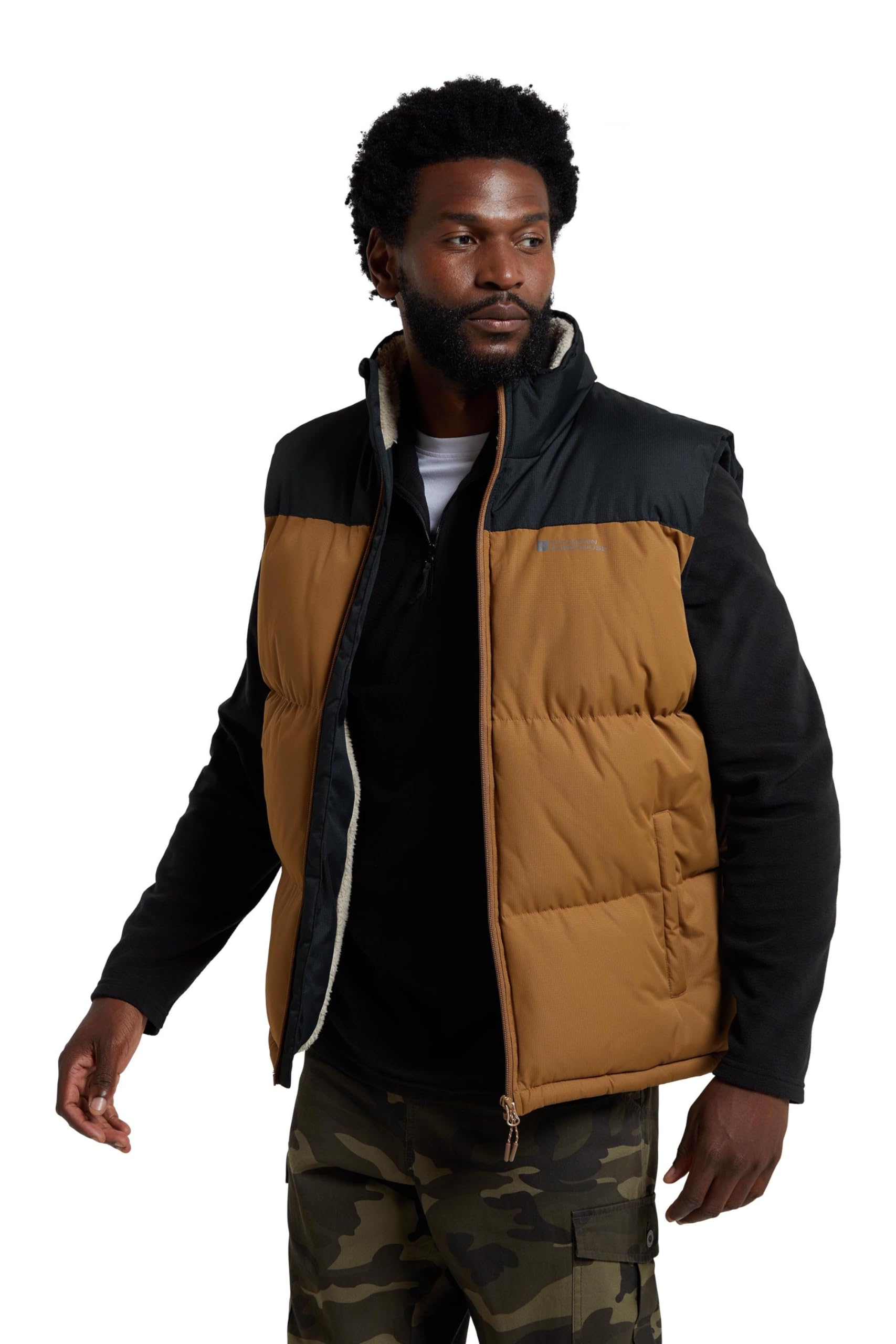 Rock Mens Borg Padded Gilet - Orange