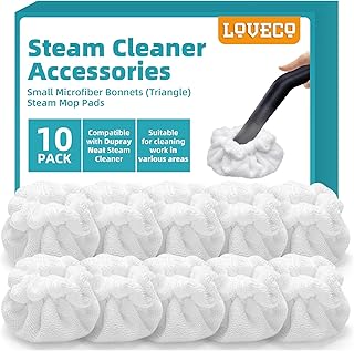 Small Microfiber Bonnets (Triangle) Compatible with Dupray Steam Cleaner, McCulloch, awasky, etc, Reusable Washable Steam Cleaner Accessories for Multi-Surface, Universal Soft Microfiber Cloths