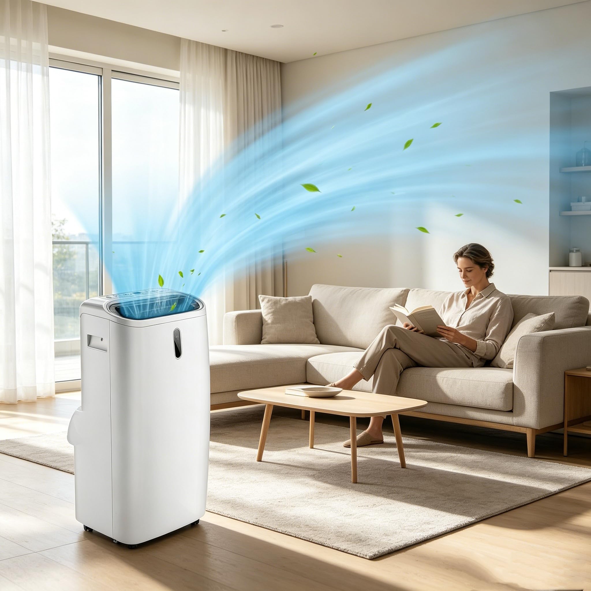 KOMFOTTEU 4 en 1 Aire Acondicionado Portátil 14000BTU 4 Modos