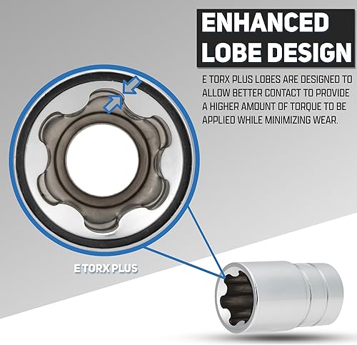Miniatura 4 de Neiko 02473A - Juego de llaves externas Torx Plus, 10 piezas  EP6 de 14 de pulgada - EP8, EP10 de 38 pulgadas - EP16, unidad cuadrada de 12 pulgada