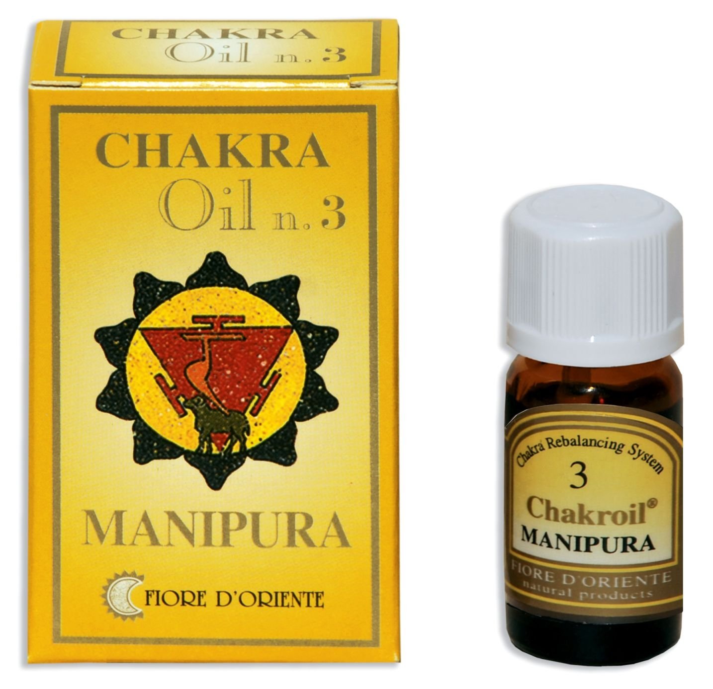 Fiore D'Oriente 3rd Chakra Manipura Essential Oils Bottle 10 ml, Yellow