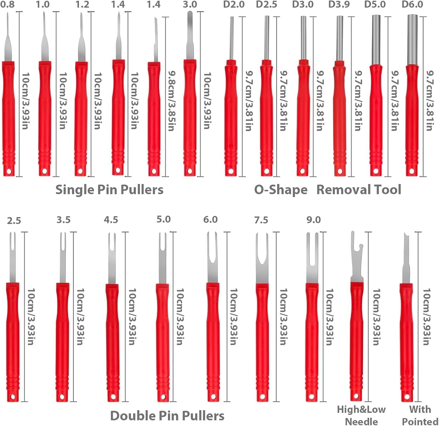 Tool Kit for Car Automotive Terminal & Pin Removal, 21pcs Pin Extractor with Protective Bag, Red - Image 3