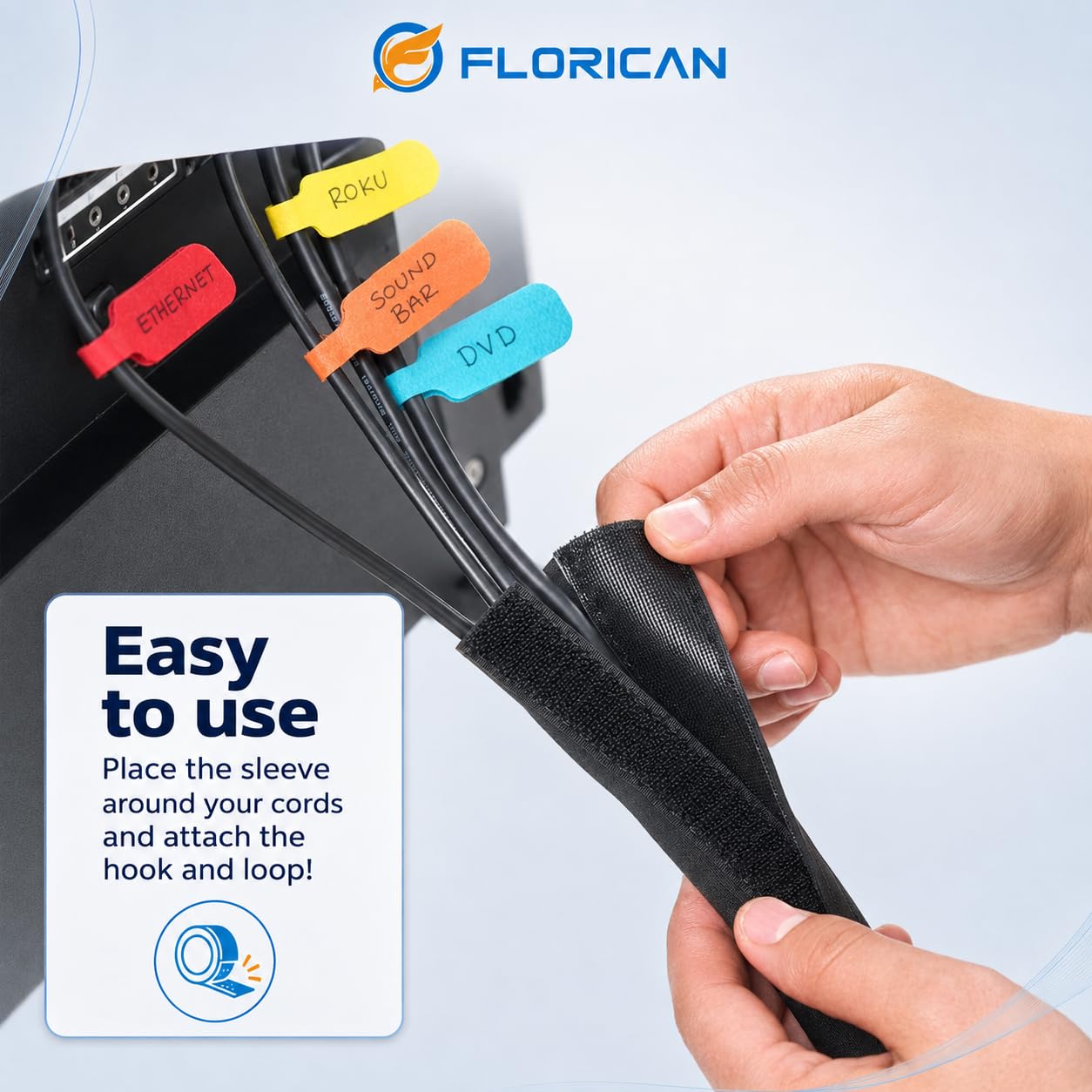 Cable Organizer Sleeves - Keep Cables Tidy -6