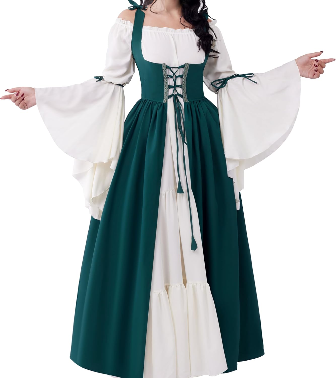 Spooktacular Creations Halloween Renaissance Costume Women, Renaissance Corset Dress, Plus Size Medieval Chemise for Cosplay - Image 8