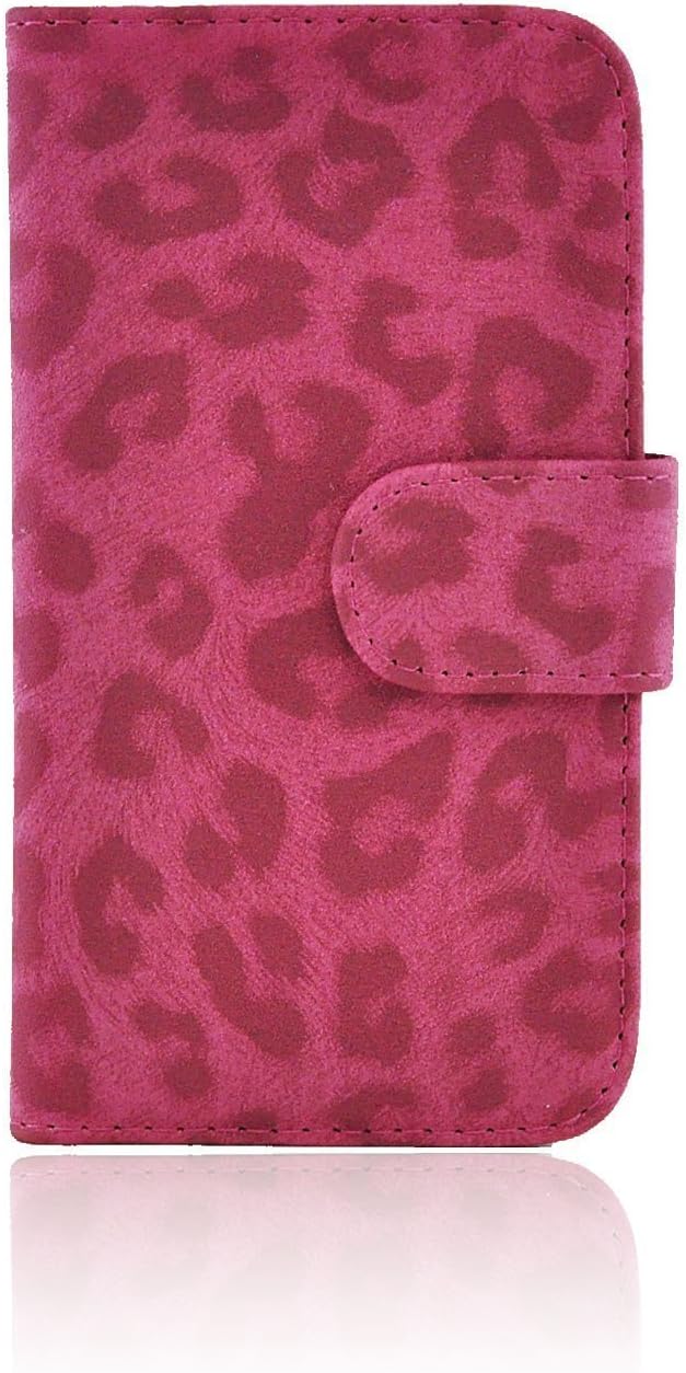 My8 Hot Pink Leopard Skin Pattern Design Flip Leather Wallet Case with Stand Cover for Samsung Galaxy S4 IV i9500