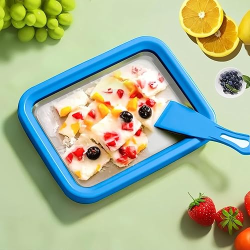 Miniatura 2 de Máquina para hacer helados enrollados, sartén para puntos dulces, plato frío instantáneo, ideal para hacer helado enrollado, suave para servir