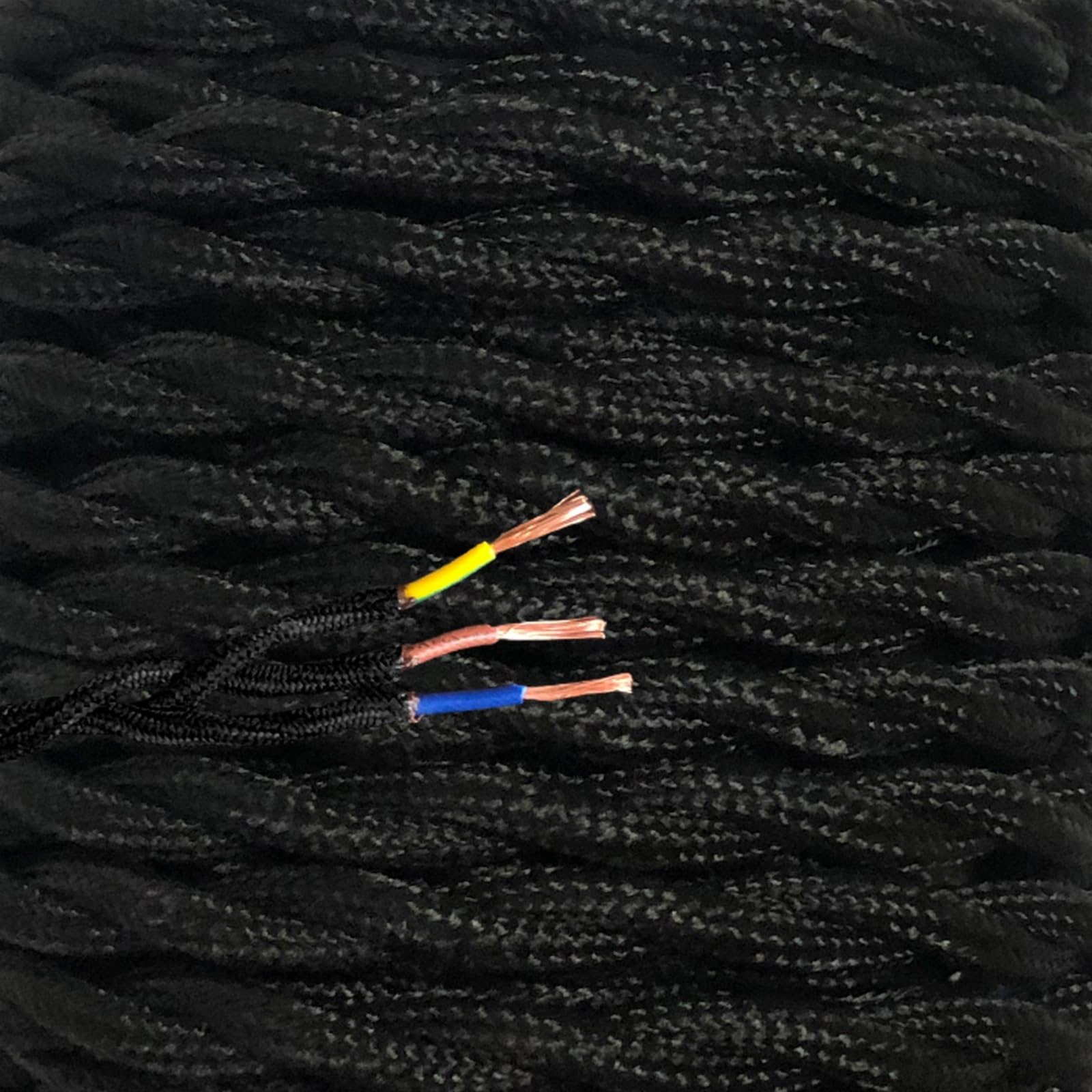 Cables y alambres de telas, Cable for Lámpara Colgante Trunking De 3 Núcleos Trenza Textil Cable Cuadrado De 3x0,75mm Multicolor 2-30m(Gold,5meter)