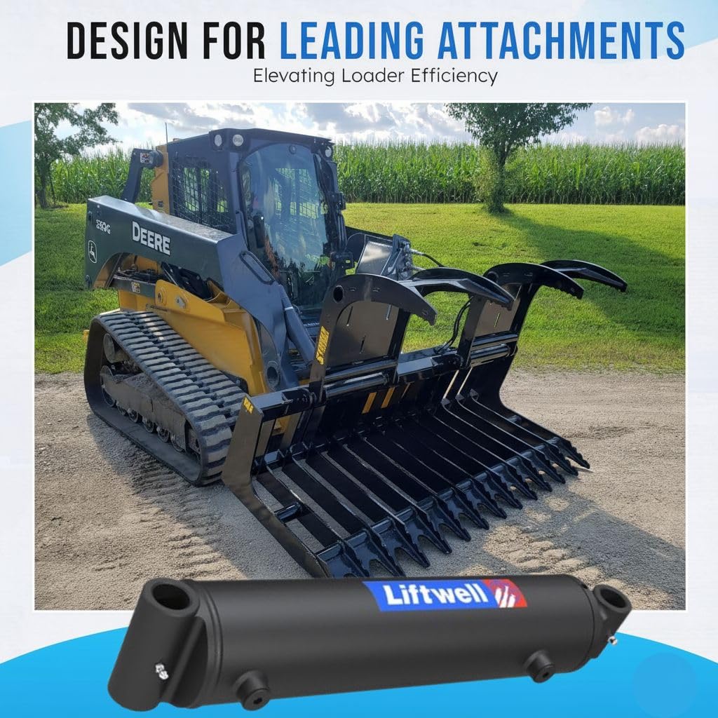 Liftwell Hydraulic Cylinder 2x6 - Double Acting Cross Tube Hydraulic Cylinder 2" Bore x 6" Stroke - 3000 PSI Welded Cylinder with SAE #6 Ports, Tractor Loader & Front-End Loader Replacement