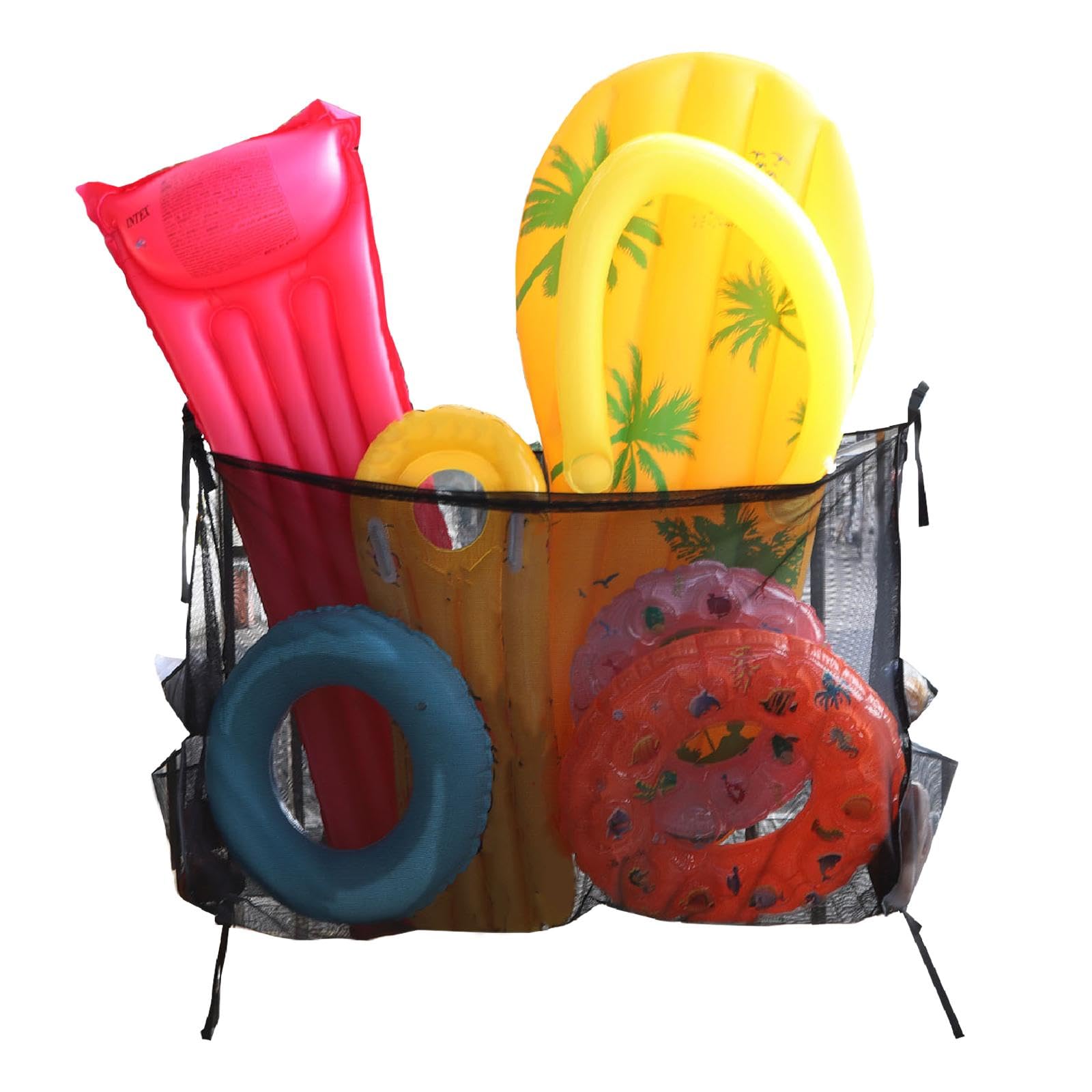 Grand Filet de Rangement Suspendu, Organisateur de Rangement pour Bouées de Piscine, Filet de Rangement pour Ballons de Basket-ball,