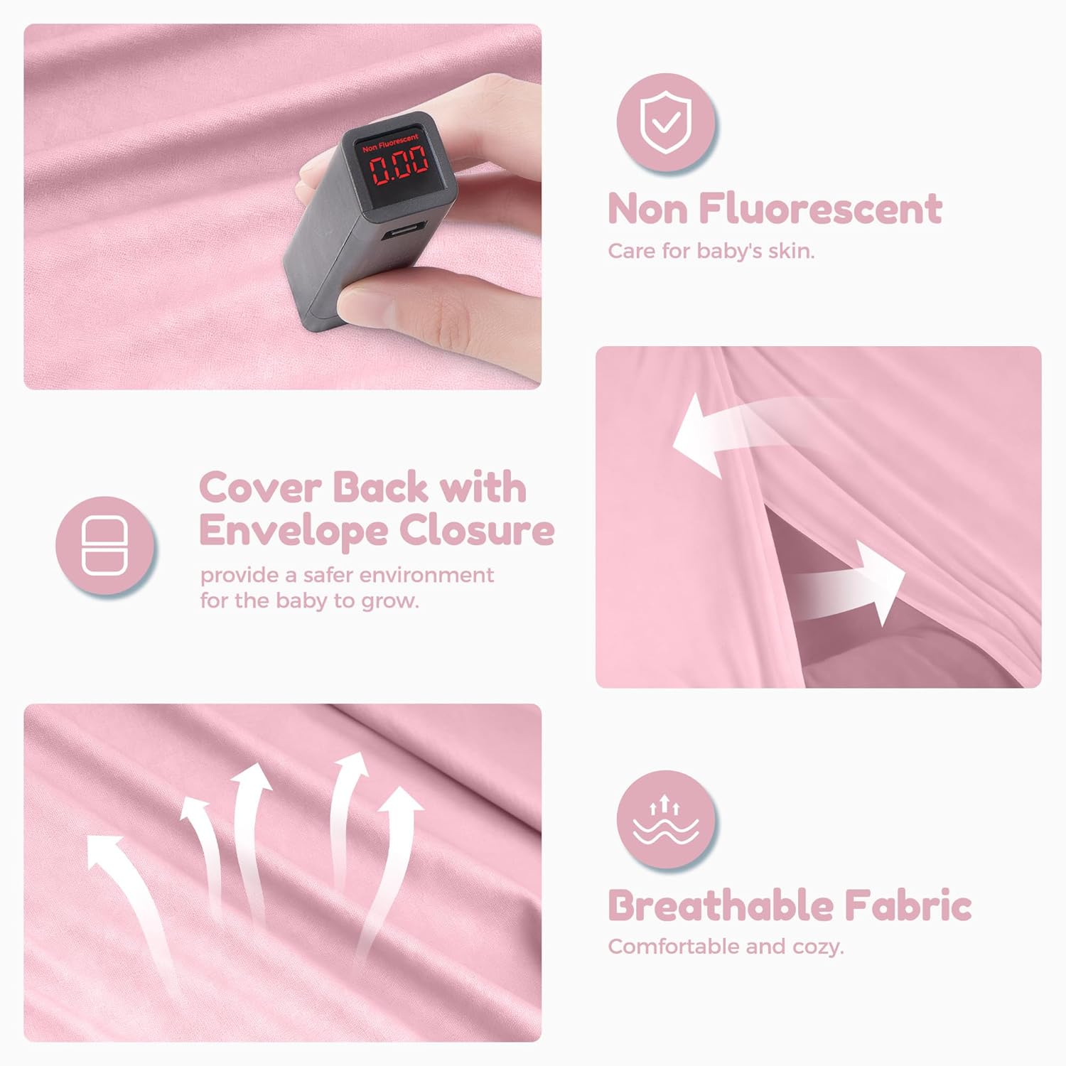 Baby Lounger & Snuggle Nest for Newborn 0-24 Months, Baby Nest Supervised Breathable Cotton for Newborn, Breathable Portable Infant Lounnger for Travel and Home, Pink (Lounger Cover Included)