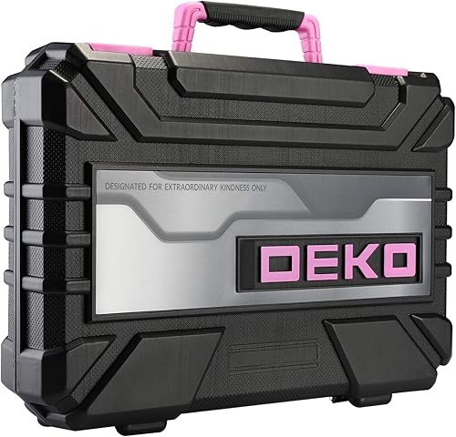 Miniatura 5 de DEKOPRO Juego de herramientas rosa de 98 piezas, kit de herramientas de mano para el hogar general con caja de almacenamiento de caja de