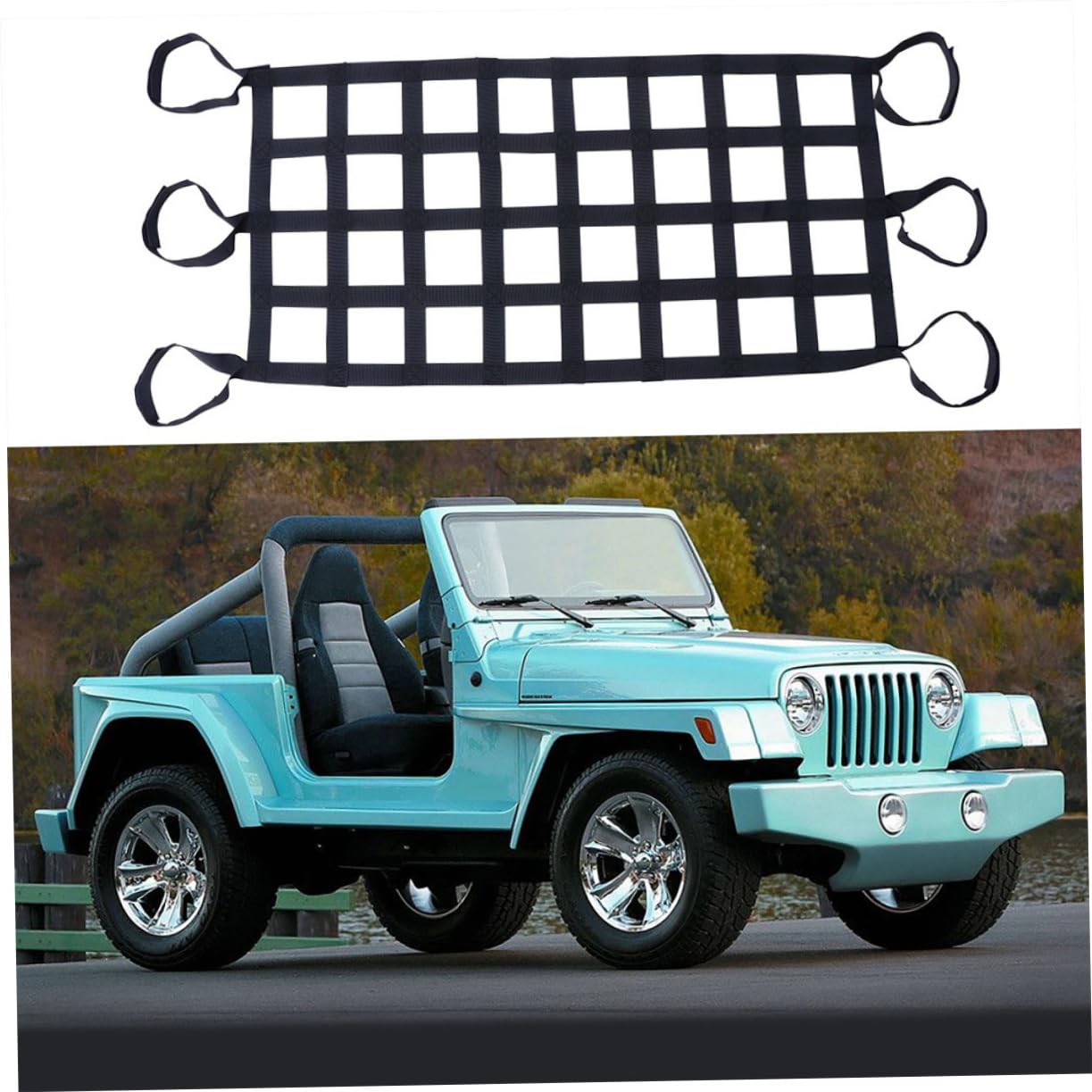 2pièces Filet à Bagages Élastique pour Toit De Voiture Filet De Rangement pour Véhicule Lot de Nylon