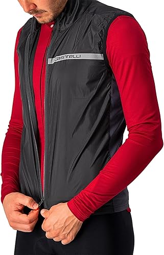 Miniatura 5 de CASTELLI Chaleco elástico Squadra para hombre, resistente al viento, cremallera completa con cuello alto para ciclismo de carretera y grava I