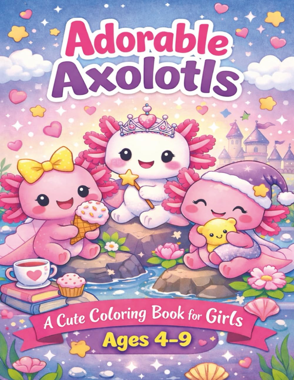 Adorable Axolotls: A Sweet Coloring Adventure Full of Smiles, Joy, and Cute Little Friends