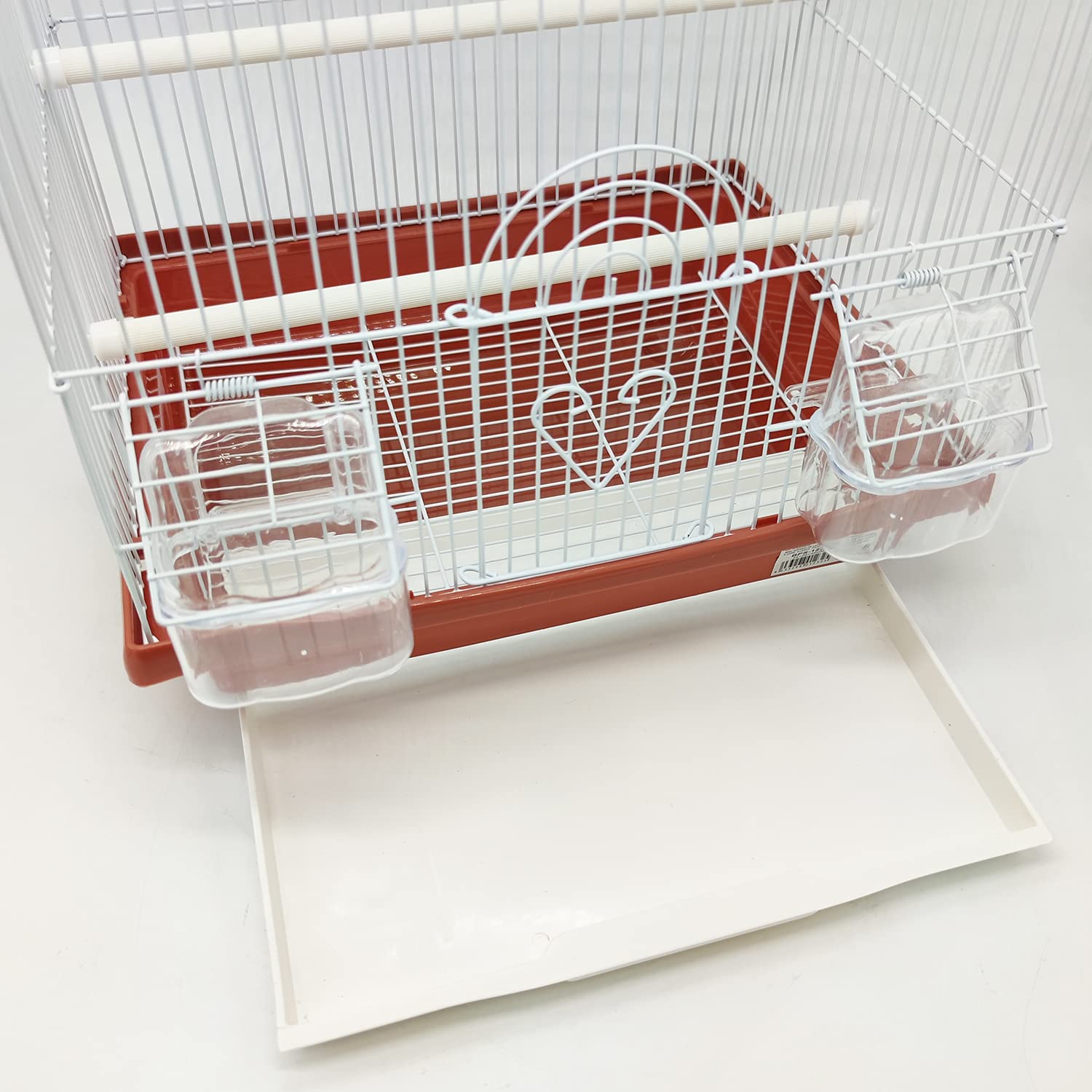 BPS Vogelkäfig für Wellensittiche, Kanarienvögel mit Futternapf, Tränke