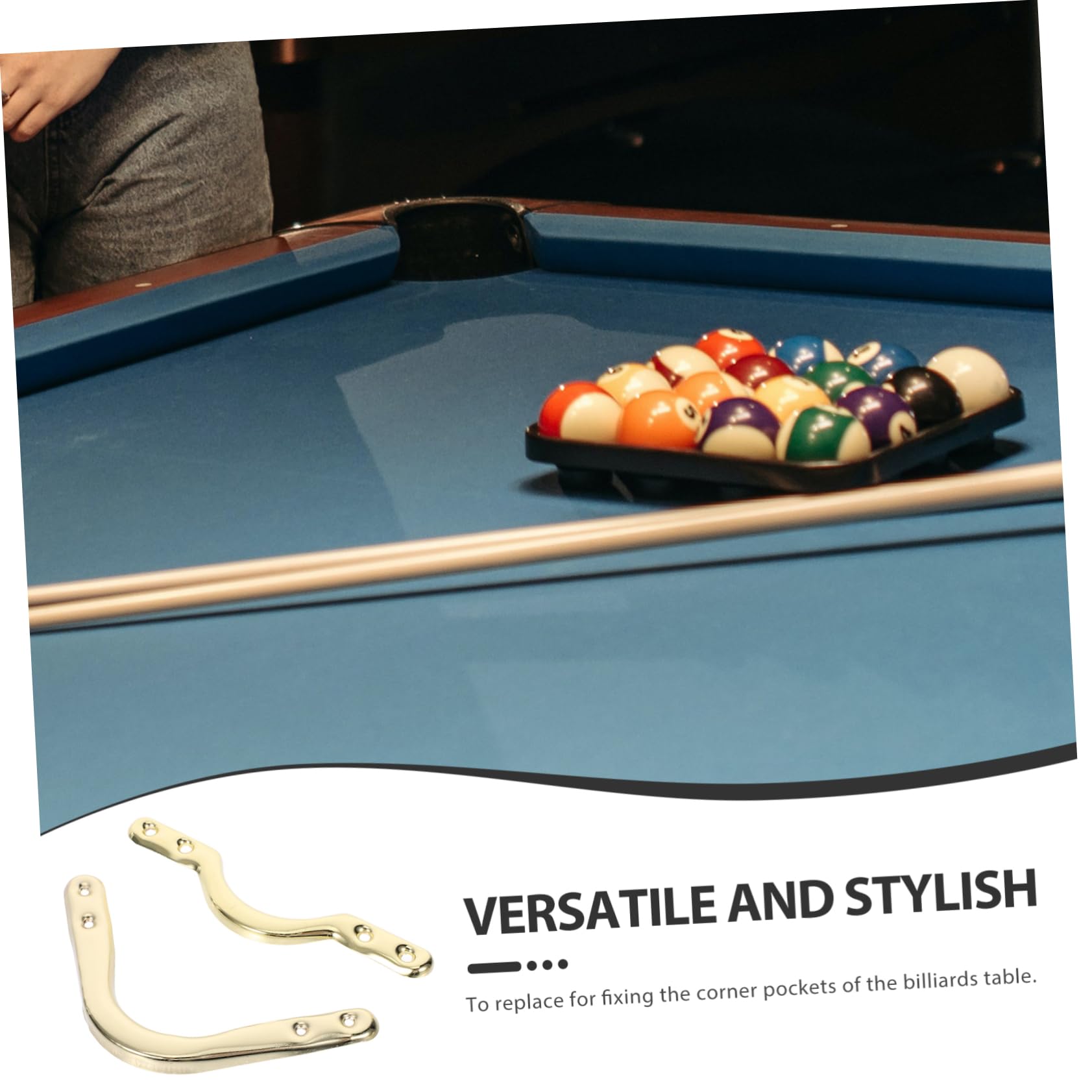 Lot De 6 Supports Métalliques Pour Poches De Billard – Fixations D’angle Et Centre – Vis Incluses – Pour Table De Billard