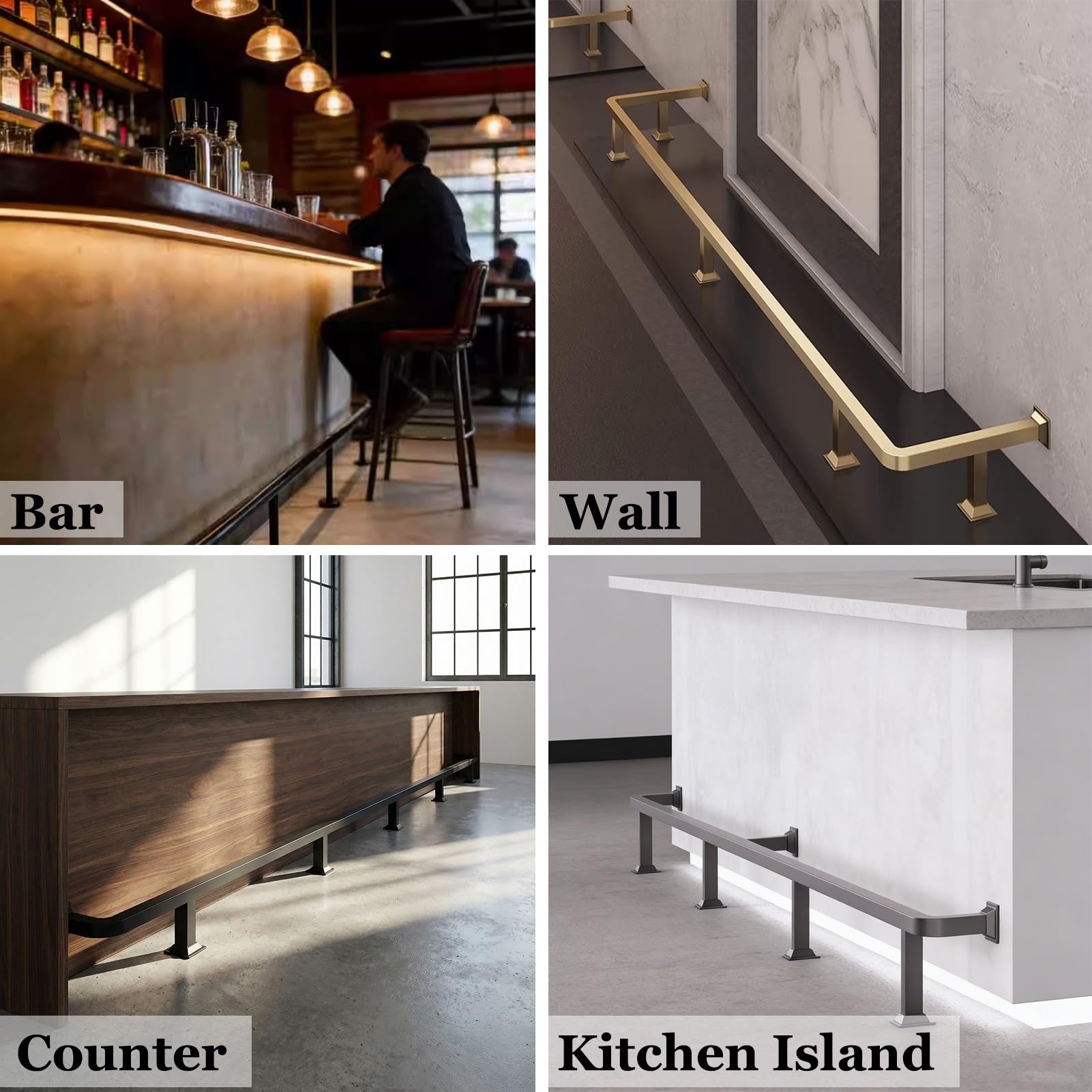 Spersonalizowany zestaw rurek tubo cuadrado de acero inoxidable para barras de barras de pubs - Acabado dorado, 2,4 m/7,87 stopy, fácil instalación - Perfecto para uso en sótanos y restaurants.