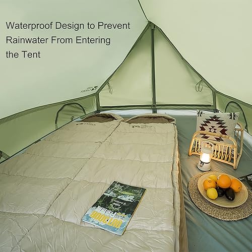 Miniatura 4 de Tienda de campaña grande de algodón para 2 a 3 personas, tienda de campaña familiar con campana, tienda de campaña tipo pirámide impermeable, UV50+
