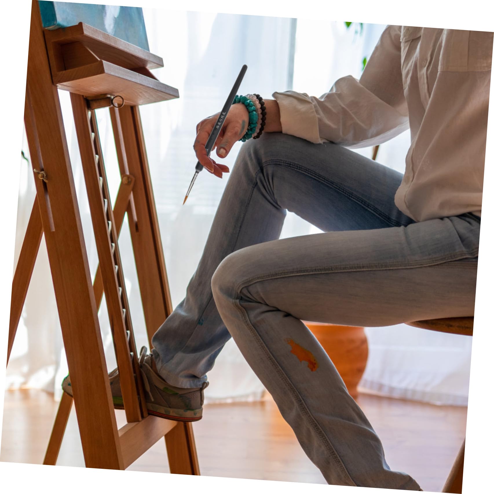 Set de 6 Pinceles de Acuarela para Pintura al Óleo, Pluma de Dibujo Lineal | Pinceles para Pintura de Plástico, Portátiles para Viaje y Organización, Decoracion Colegio