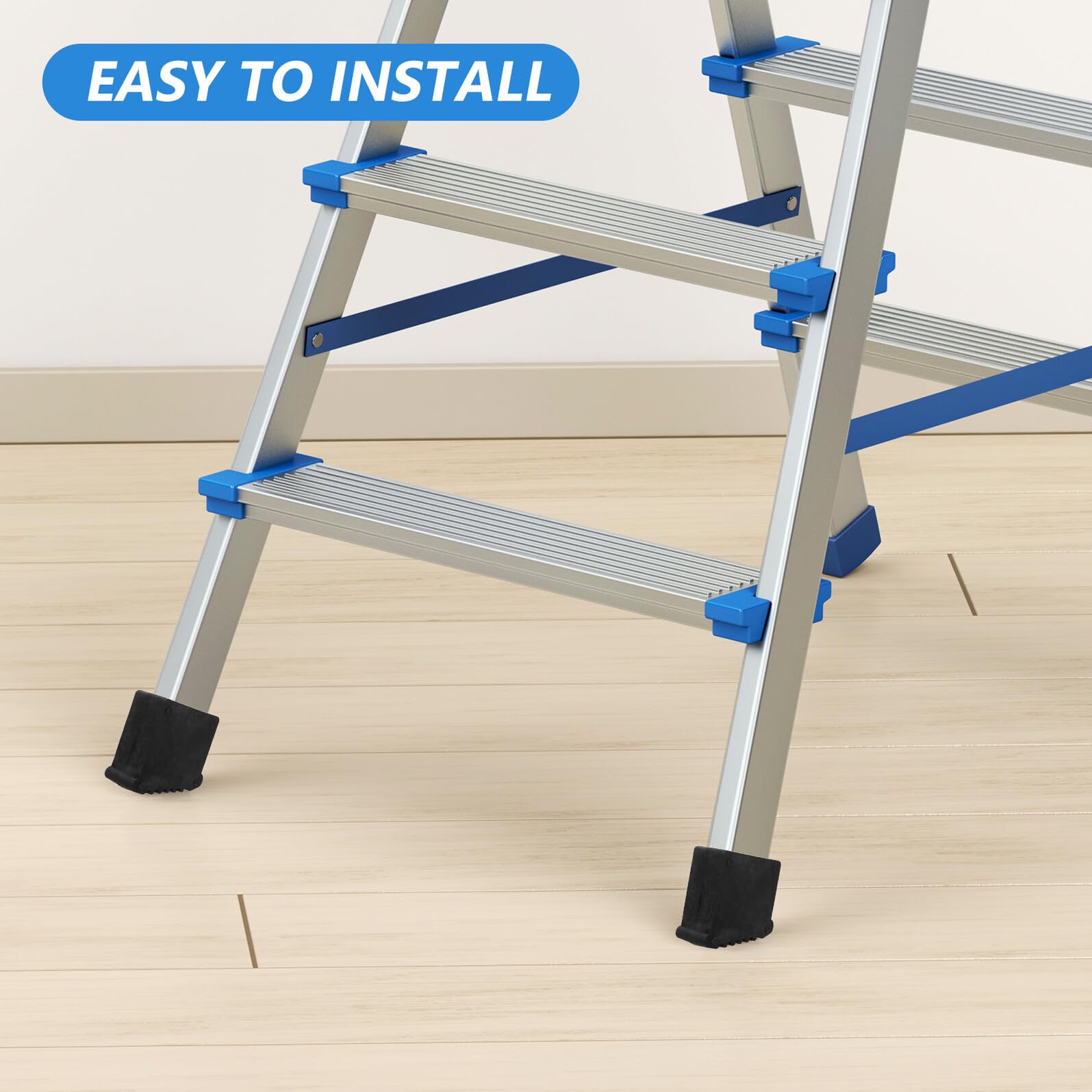 Luxshiny Tapas de Goma Antideslizantes para Patas de Escalera 2 Piezas Negras 30x70 Mm Protección Duradera para Escaleras de Mano Accesorios y Almohadillas Estabilizadoras
