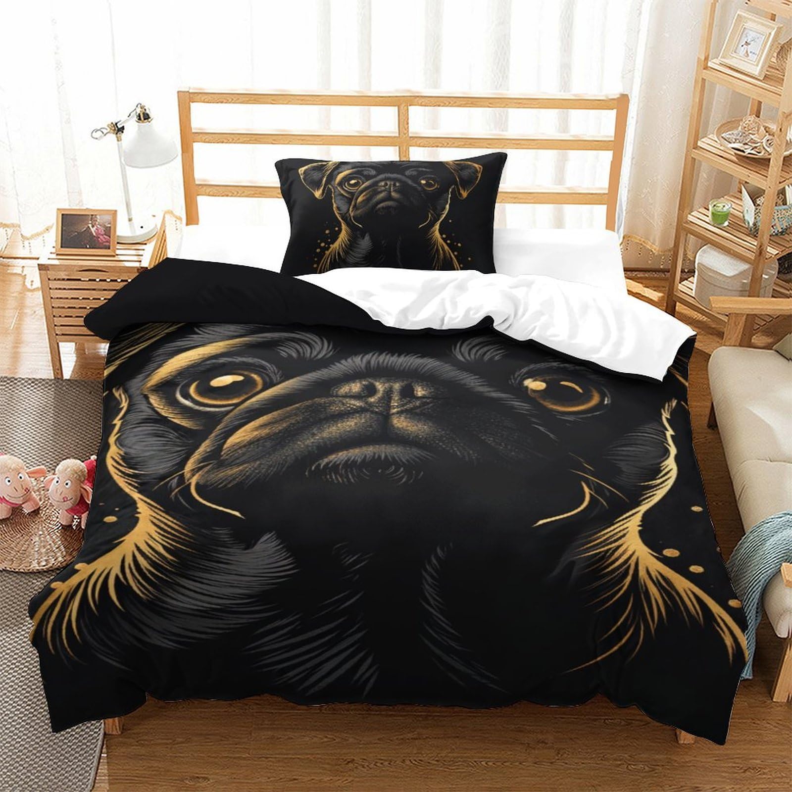 Housse de couette Bouledogue Français pour chambre ado fille