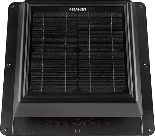 Vista 2 de 4 estaciones de ventilación de policarbonato con energía solar, diseño resistente a la intemperie, enfría silenciosamente hasta 500 pies cuadrados