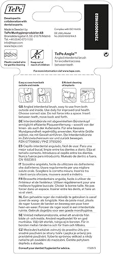 Miniatura 13 de TePe Cepillo interdental, ángulo de cepillo dental en ángulo para limpieza de dientes, paquete de 6, 0.017 in, huecos extra pequeños/pequeños, rosa