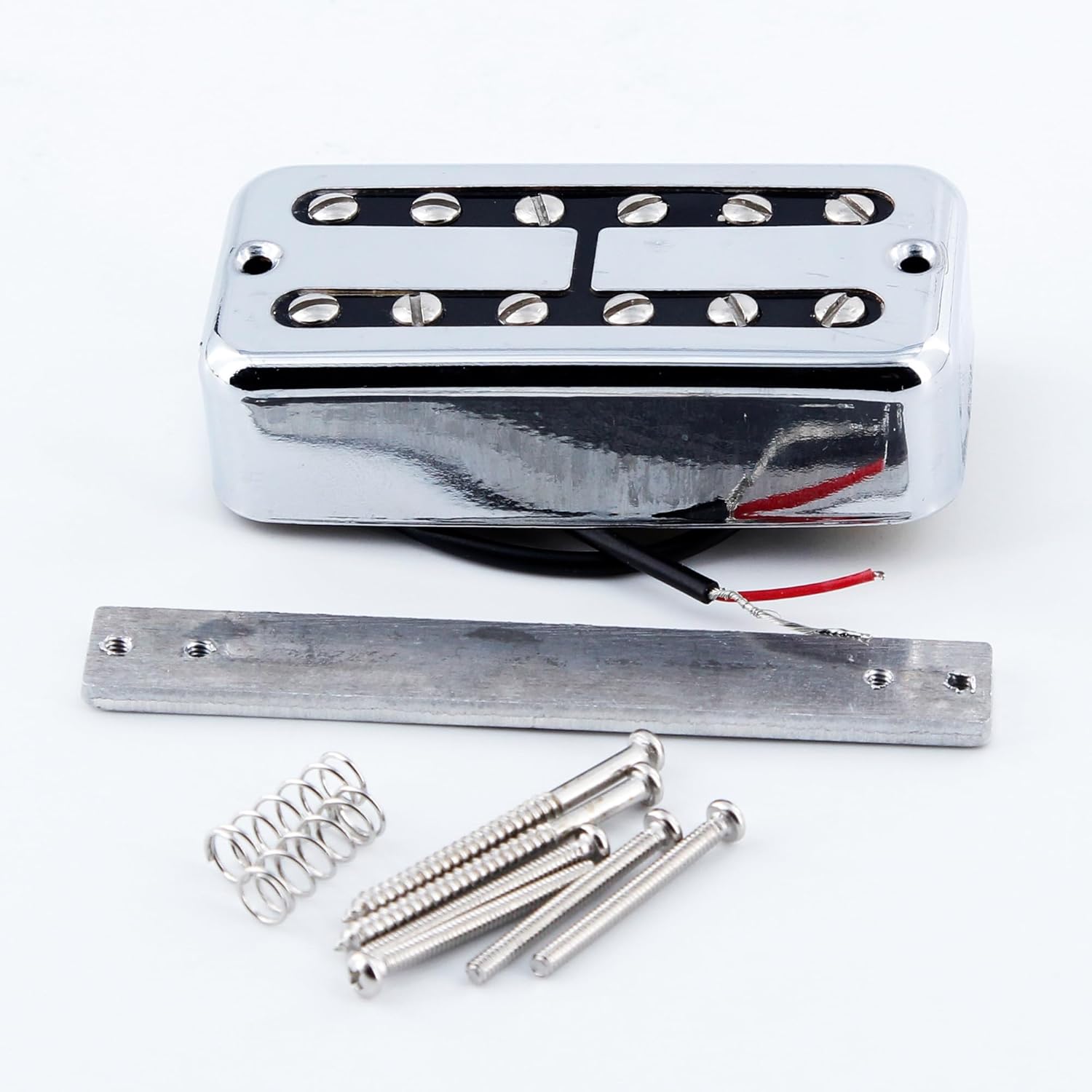 FLEOR Alnico 2 Mini Humbucker Pickup Fit for Filtertron Style Bridge Pickup-Chrome
