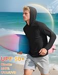MAGCOMSEN Rash Guard Hoodie UPF 50+ Sun Protection Uv T Shirts manches longues Athletic Quick Dry Shirt pour homme