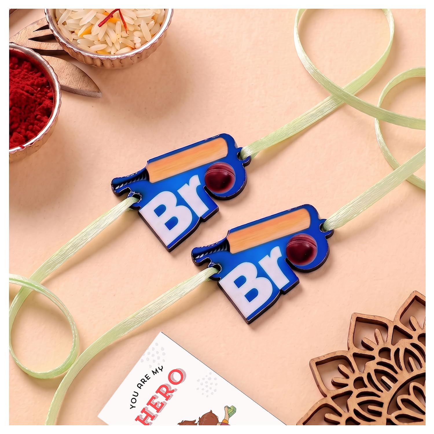 ascension Cricket Bat Rakhi Bracelet for Brother Bhai Kids Sports Theme Designer Rakhi for Raksha Bandhan Premium Handmade Fancy Rakhi Thread with Roli Tilak & You are My Hero Fridge Magnet-image-21