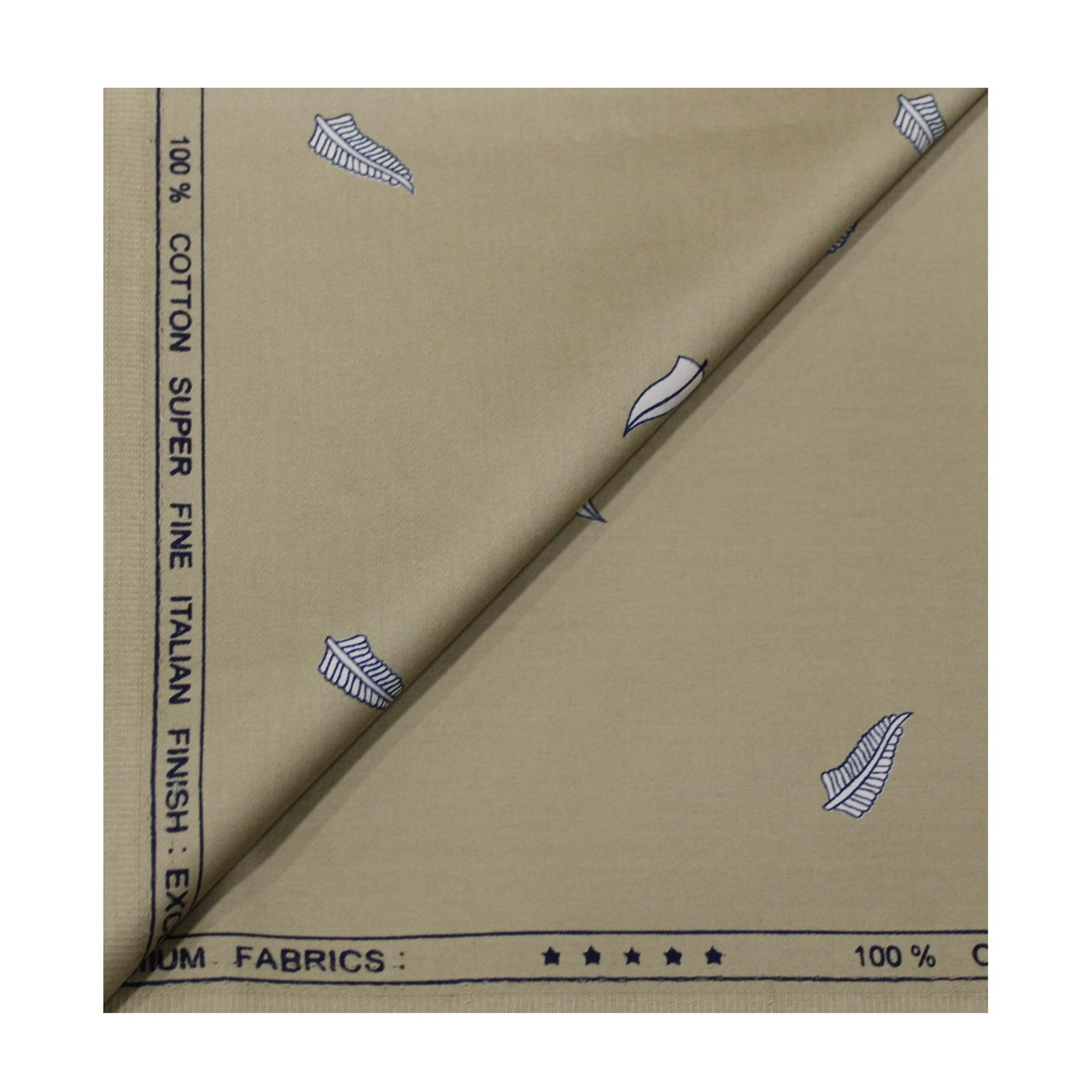 Men's Cotton Floral Print Unstitched Shirt Fabric(Free Size)