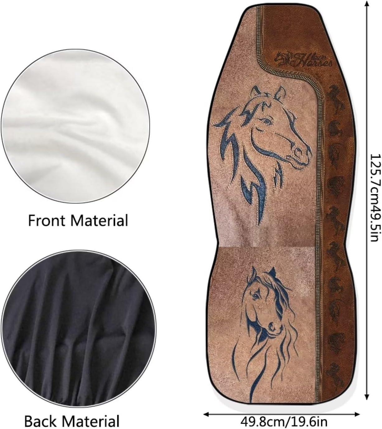 Talayituse Horse Leather Print Car Seat Cover for Front Seat Cushion Car Seat Protectors, 2 Pcs Auto Accessories Bucket Seat Covers with Fixed Hook