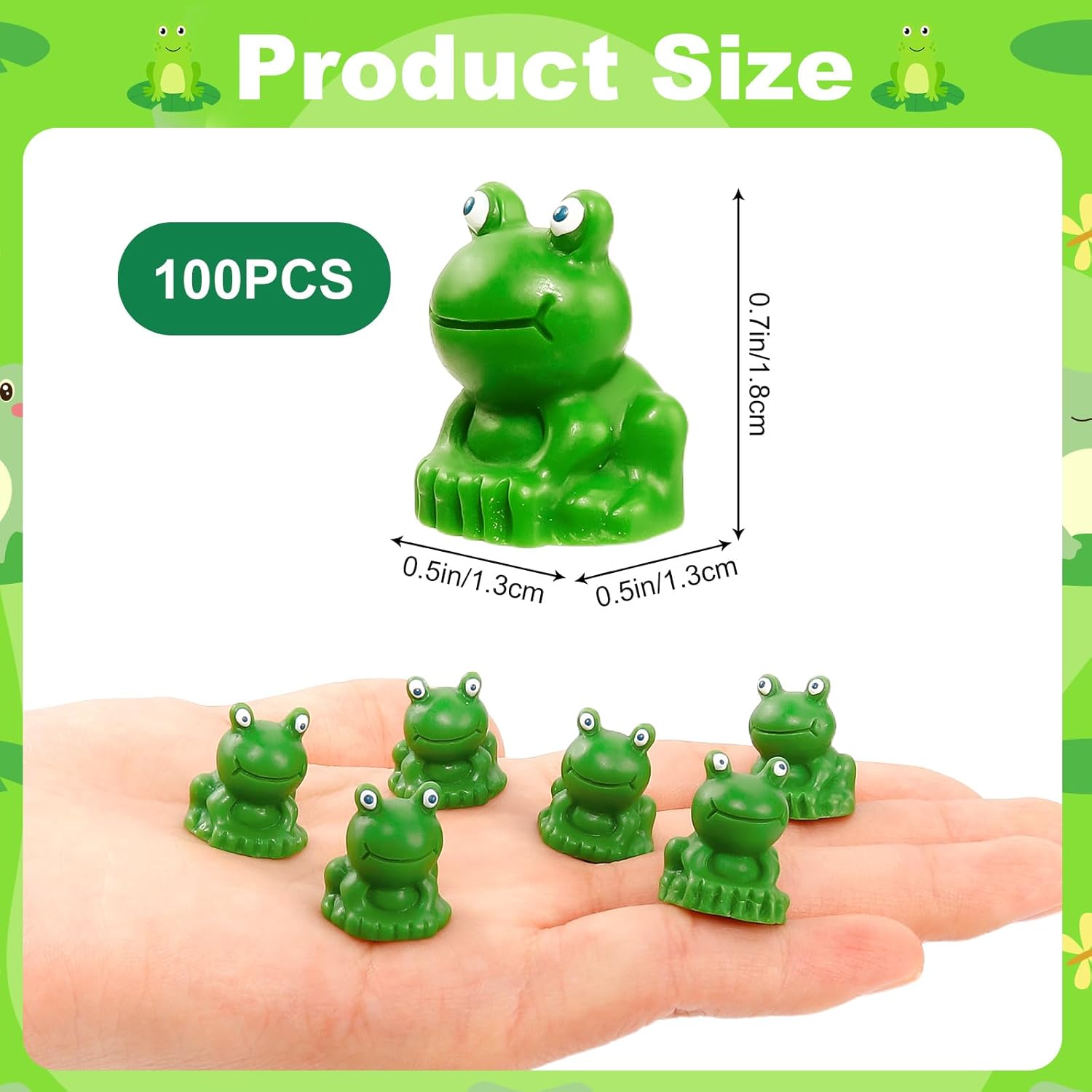 100 PCS Mini Resin Frogs, Tiny Green Frogs Figurines for Craft, Garden Dollhouse Decor Landscape, Miniature Home Decorations - Image 2
