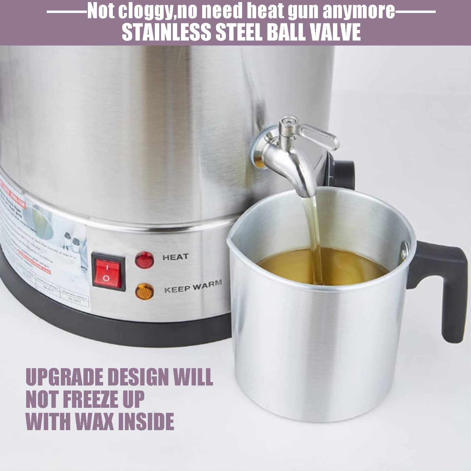 Fondeur De Cire Pour La Fabrication De Bougies, Grand Pot De Fusion De Cire électrique Avec Bec Verseur Rapide, Contrôle De La Température De 30 °C à