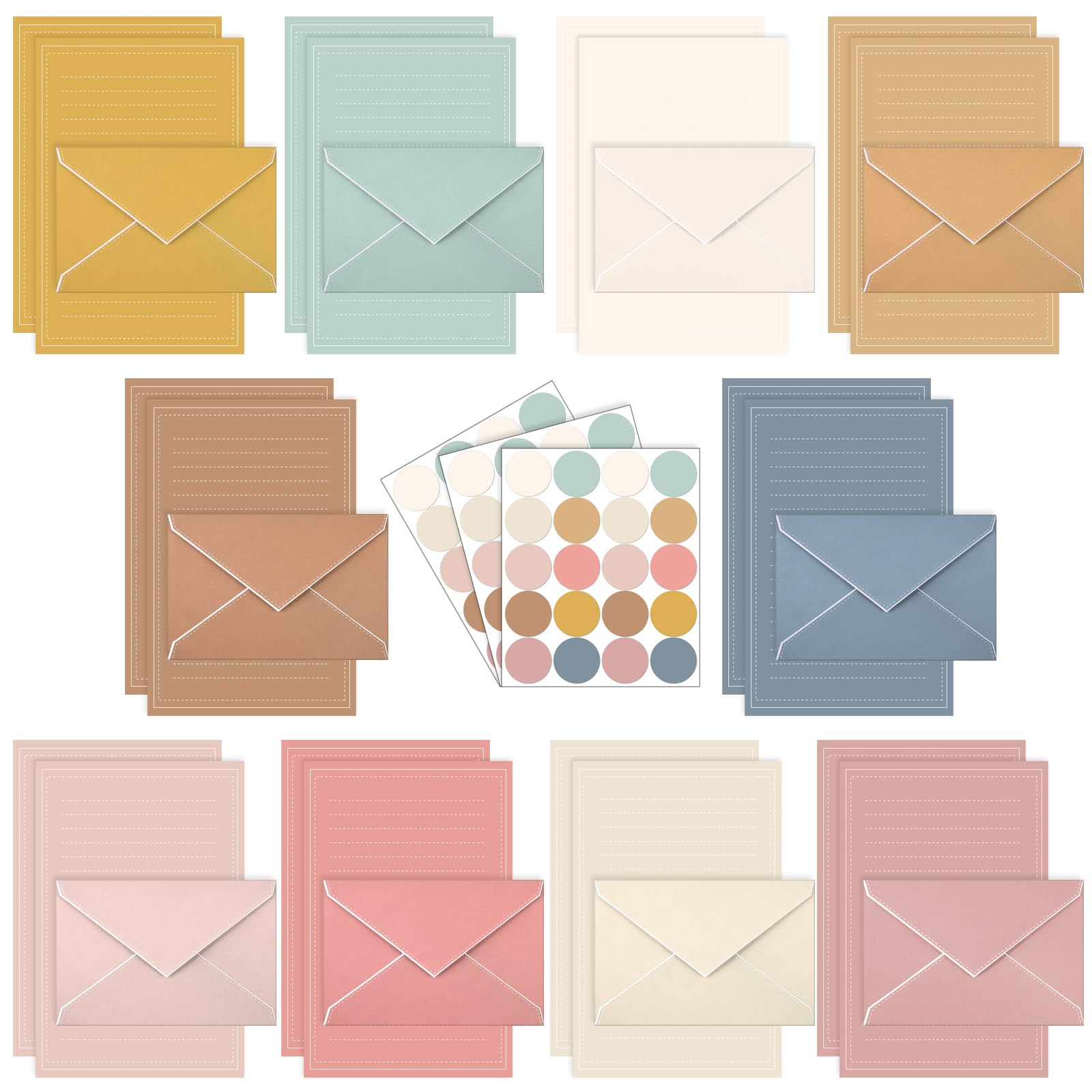 TaoBary 160 Pack Stationery Paper Set,5.5 X 8.25 Inch,Boho Color