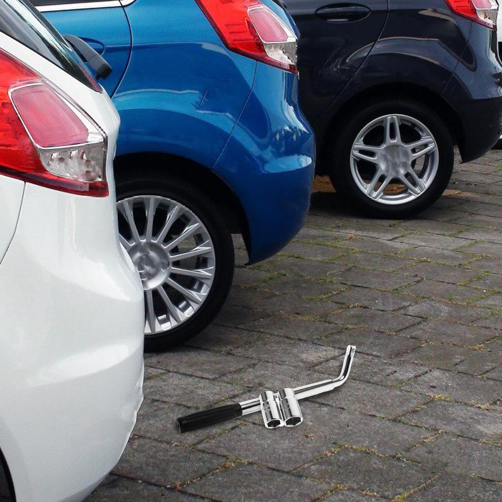Strumento Sollevamento Auto Compatto con Chiave Cricchetto Integrata Maniglia per Cric Idraulico Accessorio per Veicoli e Piccoli Camion Leggero e Facile da Riporre