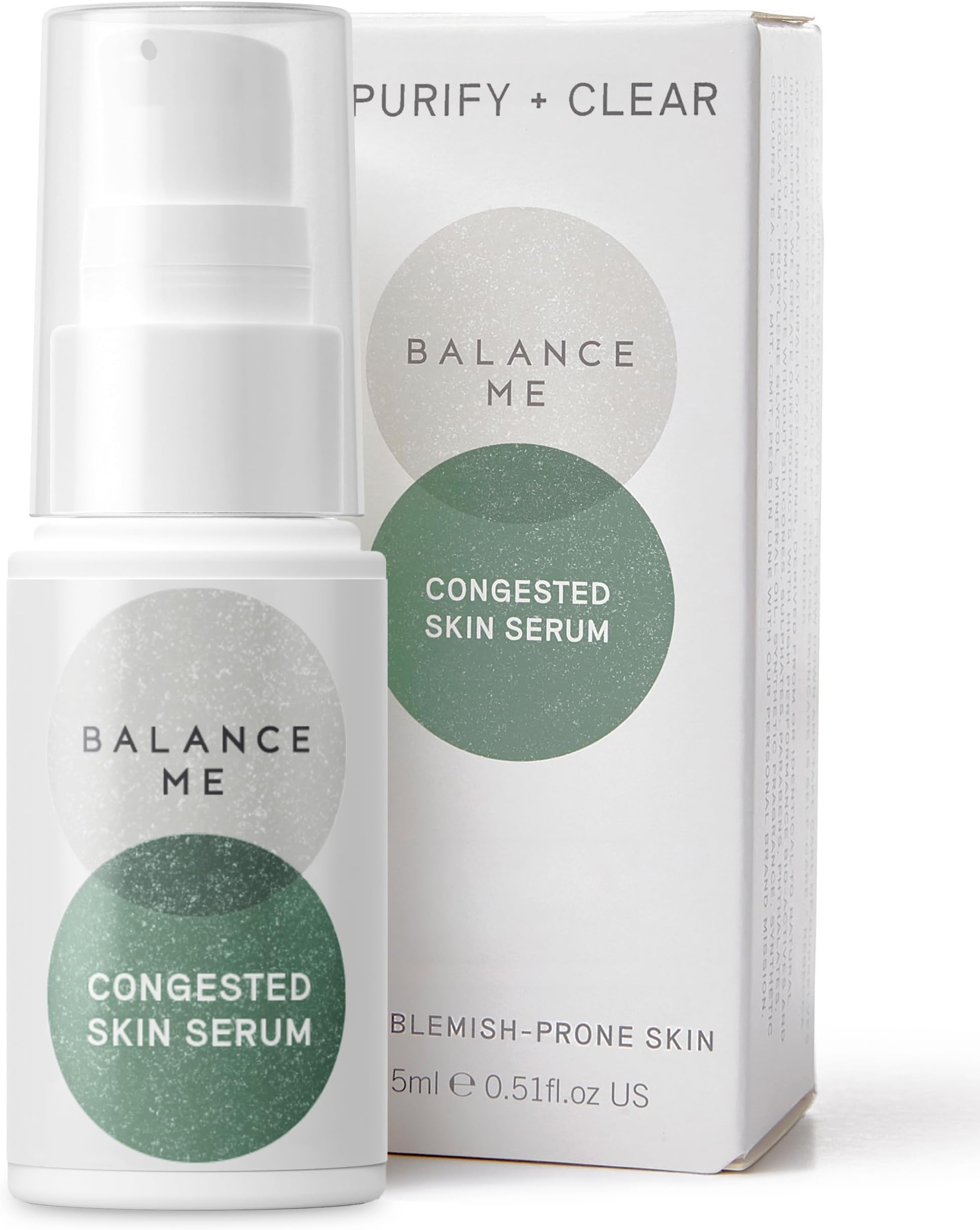 Balance Me Congested Skin Serum, Natural Acne Treatment for Face with Kanuka & Moringa, Non-Drying Spot Serum for Oily, Combination & Sensitive Skin (1 x 0.5 fl oz)