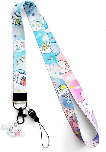 Cordón Cinnamoroll para llaves cordones Cinnamoroll para soporte de identificación cordón para mujeres y hombres lindo cordón cordón Kawaii cordón