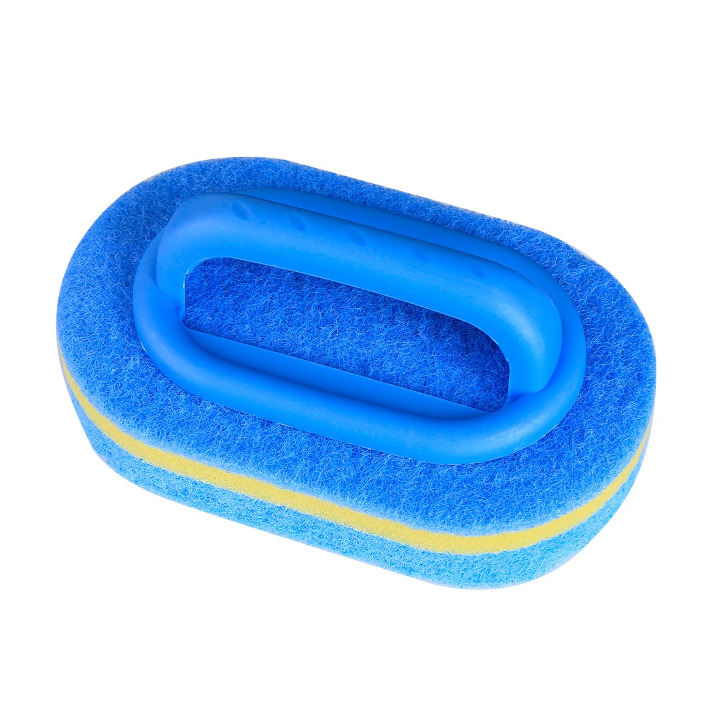 Tabanzhe Blue Cleaning Brush With Handle,Multi-Functional Scrubbing Brush,Ergonomic Hand Scrubber For Bathroom Kitchen Tile Floor Sink Bathtub Cleaning Tool,Three Layer Heavy Duty Scrubber (Blue)
