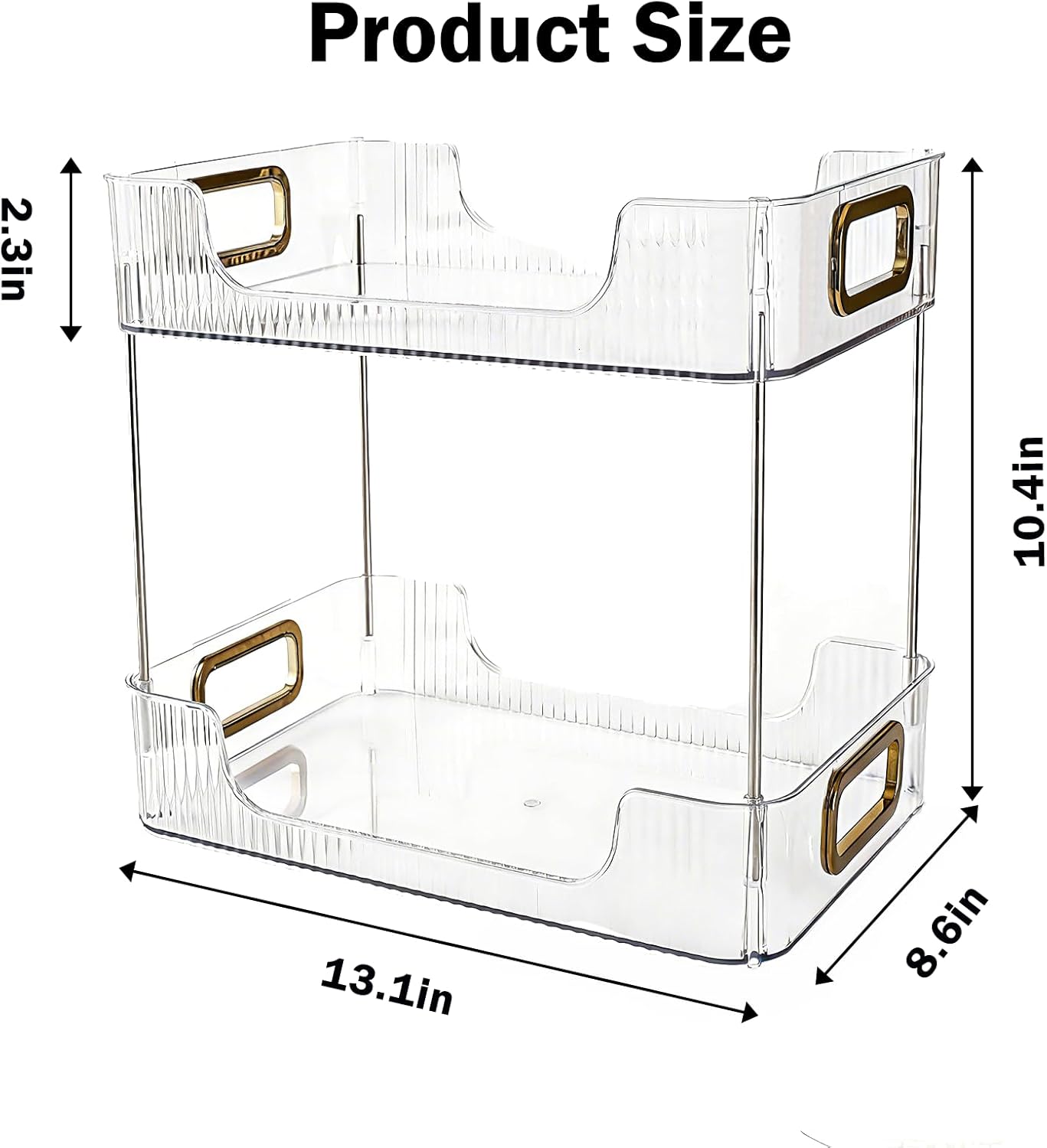 2-Tier Bathroom Counter Organizer Skincare Organizer Makeup Perfume Tray for Bathroom Countertop, Dresser Vanity(Clear)