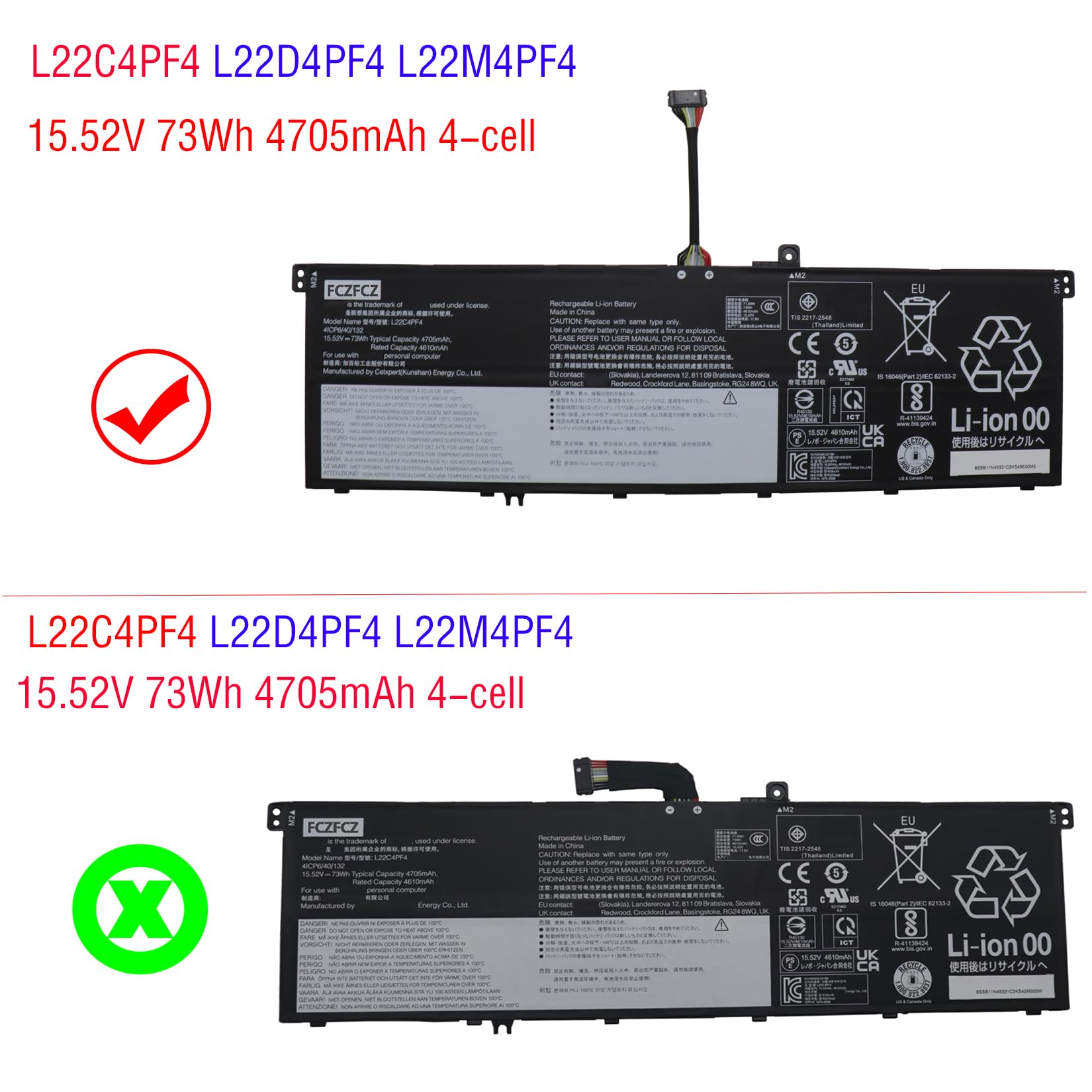 Amazon.com: FCZFCZ L22C4PF4 Battery Replacement for Lenovo Yoga