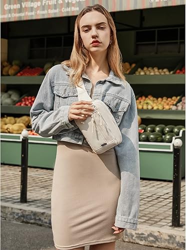 Miniatura 2 de Telena Riñonera para mujer, riñonera cruzada con correa ajustable, color beige