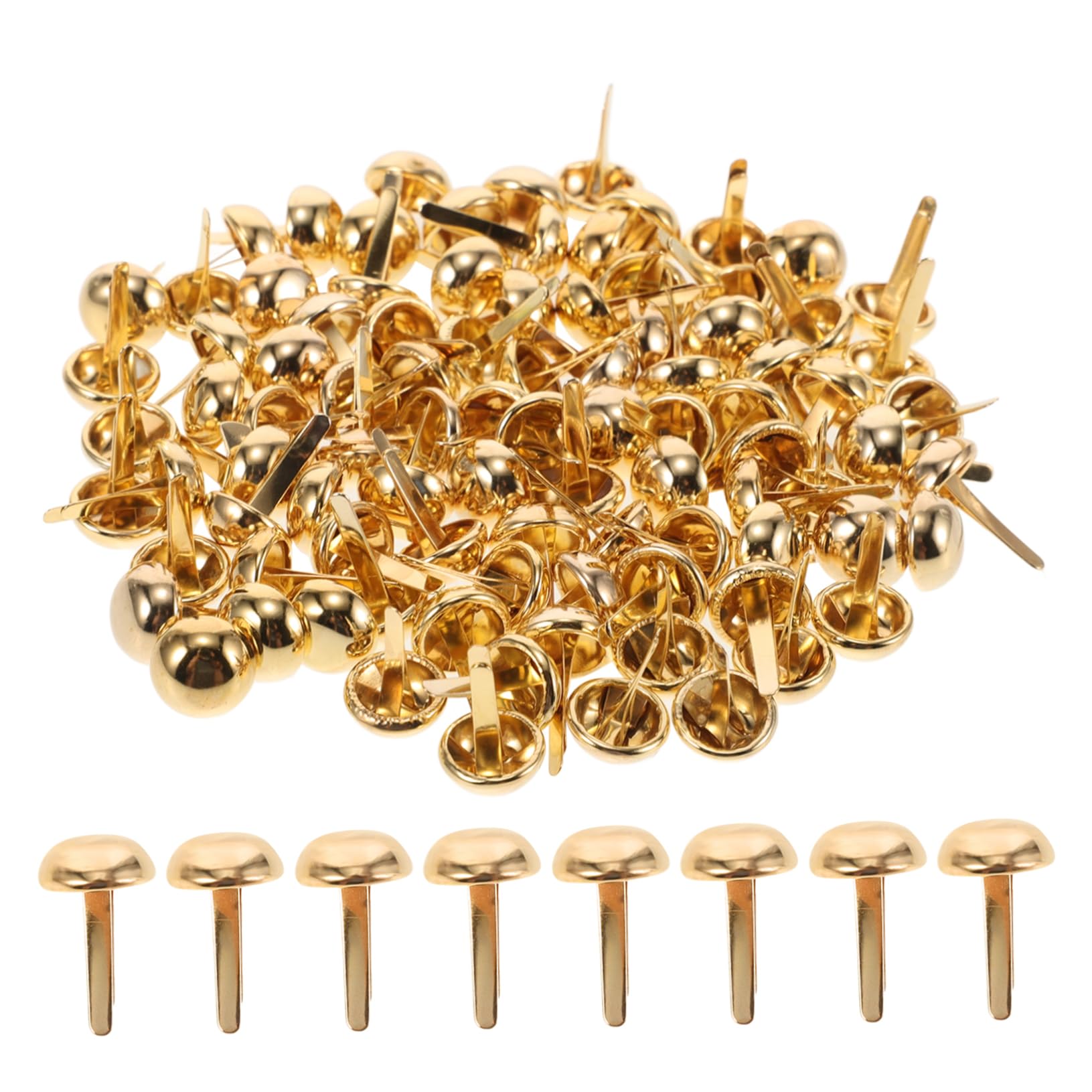 ERINGOGO 100pcs Round Head Mushroom Nail Paper Fasteners for Craft Decorative Brads