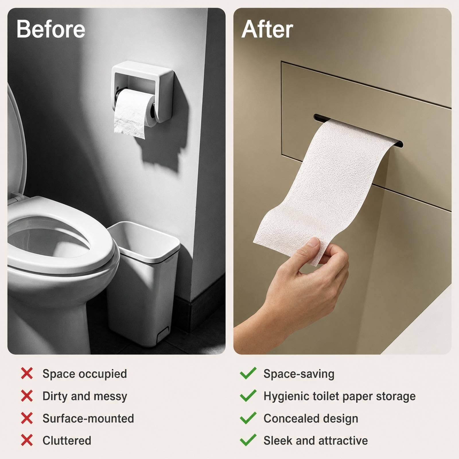 Nicho de Ducha Empotrable Nicho De Pared Empotrado Para Papel Higiénico