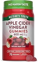 Nature's Truth Apple Cider Vinegar Gummies 600mg - Vegan Apple Flavor, Non-GMO Gluten-Free Detox Supplement 75 Count